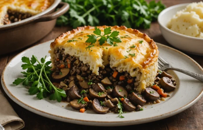 hachis parmentier végétarien champignons